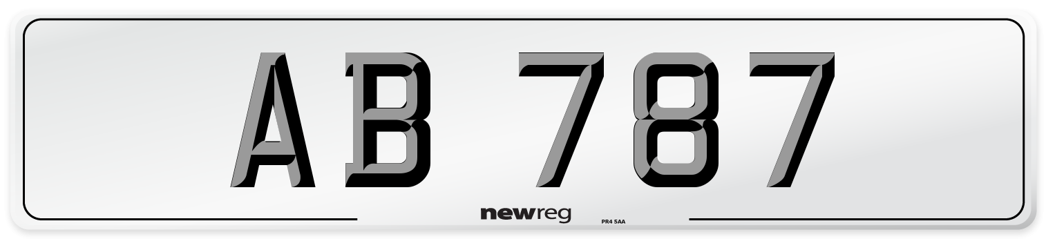 AB 787 Number Plate from New Reg